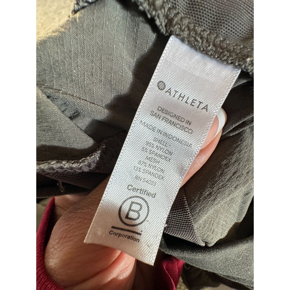 Athleta Gray Active Pants Joggers Size 0‎ Nylon Spandex Zip Pockets Woman's | f2 - Picture 8 of 9